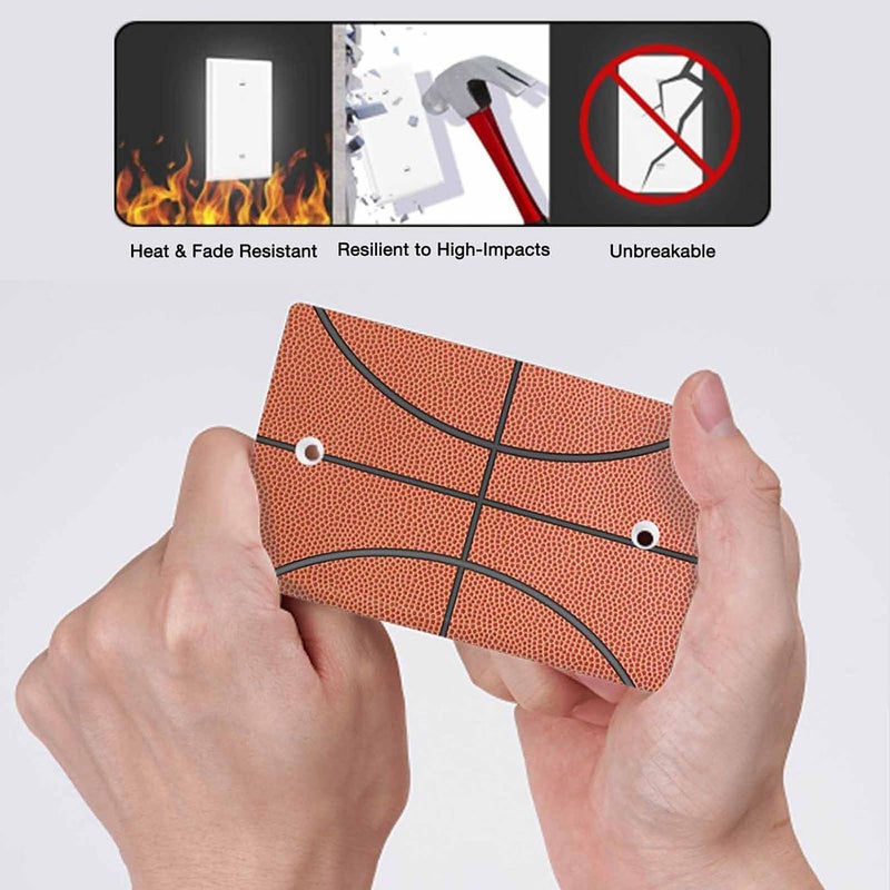 Moslion Basketball Lines Blank Wall Plate Light Switch Covers Black Stripes Ball Game Sports Orange Plug Outlet Cover Home Living Room Decor Office - Image 3